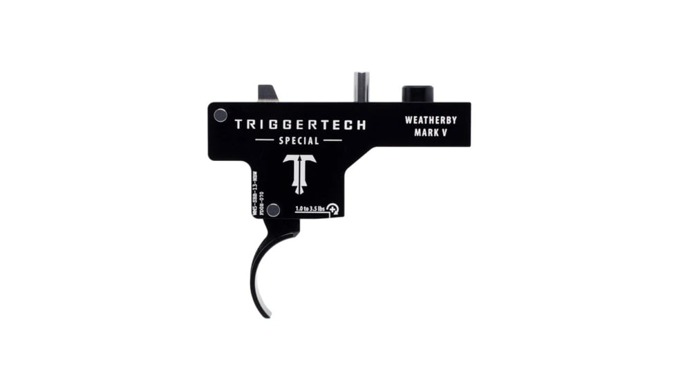 Triggertech Weatherby Mark V Special Curved Trigger, 1 - 3.5 lb, Black, WM5-SBB-13-NBW