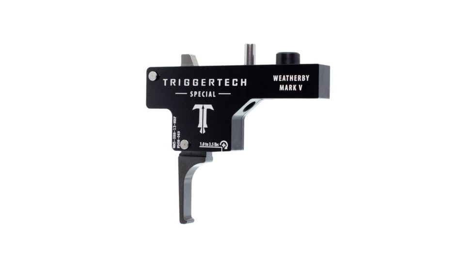 Triggertech Weatherby Mark V Special Flat Trigger, 1 - 3.5 lb, Black, WM5-SBB-13-NBF