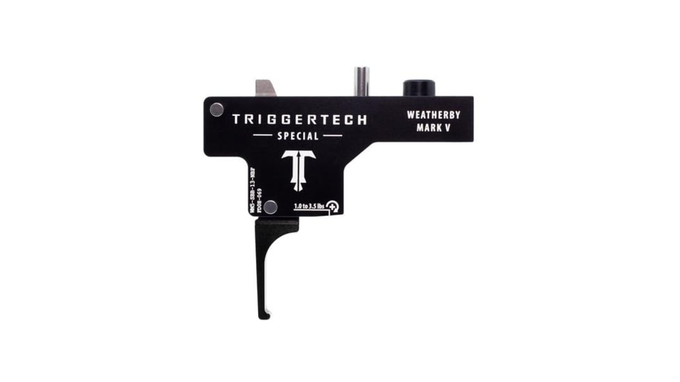 Triggertech Weatherby Mark V Special Flat Trigger, 1 - 3.5 lb, Black, WM5-SBB-13-NBF