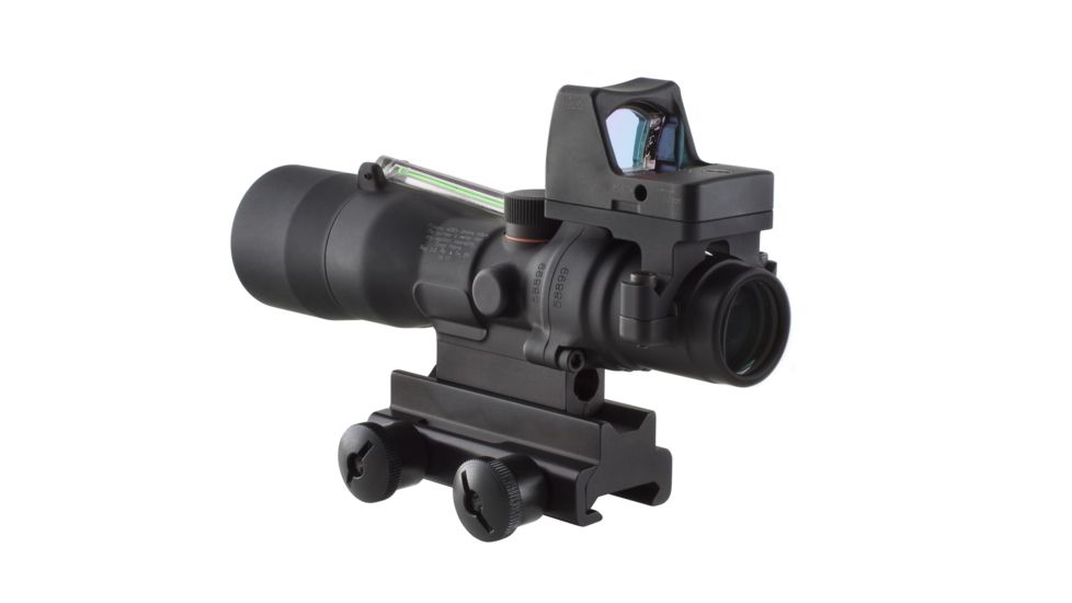 Trijicon ACOG 3x30 Rifle Scope with Dual Illuminated Green Horseshoe Reticle and 4 MOA RMR Sight