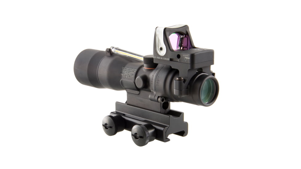 Trijicon ACOG 3x30 Scope, Dual Illuminated Amber Chevron.223 Ballistic Reticle, 9.0 MOA RMR Sight &amp; TA60 Mount TA33-8-RM05