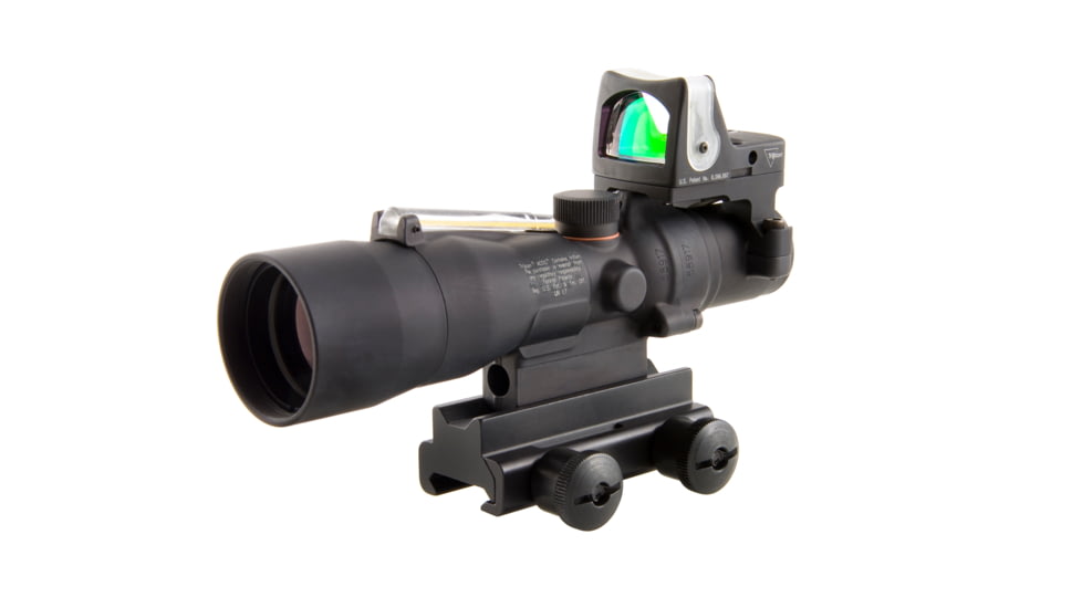 Trijicon ACOG 3x30 Scope, Dual Illuminated Amber Chevron.223 Ballistic Reticle, 9.0 MOA RMR Sight &amp; TA60 Mount TA33-8-RM05
