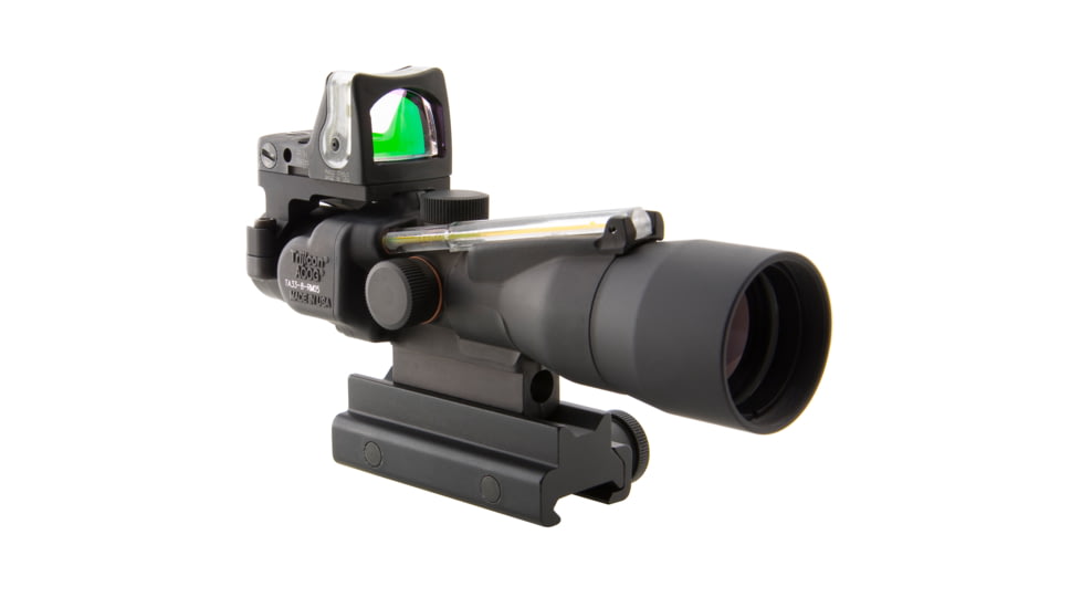 Trijicon ACOG 3x30 Scope, Dual Illuminated Amber Chevron.223 Ballistic Reticle, 9.0 MOA RMR Sight &amp; TA60 Mount TA33-8-RM05