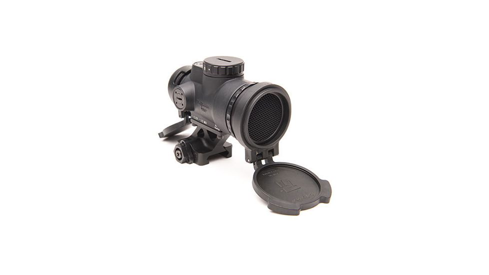 Trijicon 1x25 MRO Patrol 2 MOA Adjustable Red Dot Sight w/Full Co-Witness Quick Release Mount AC32070, Angled Glass, Black, 2200019