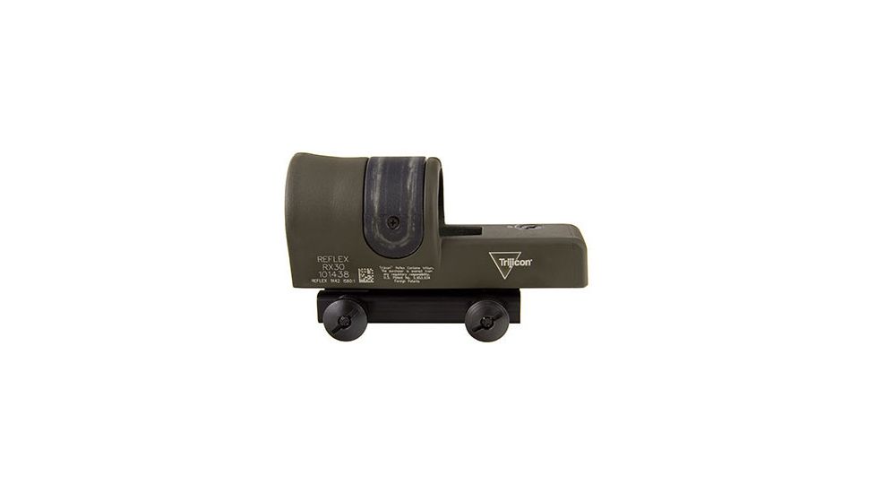 Trijicon 1x42 Reflex Sight, CK-ODG, Amber 6.5 MOA Dot Reticle, ACOG Base with TA51 Fla, 800090