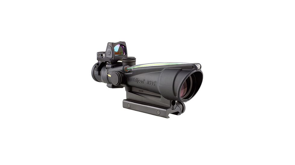 Trijicon 3.5x35 ACOG Rifle Scope, Dual Illuminated Green Chevron .223 Reticle w/ Colt Knob Thumbscrew Mount &amp; Adjustable LED 3.25 MOA Red Dot RMR Type 2, Black, 100565