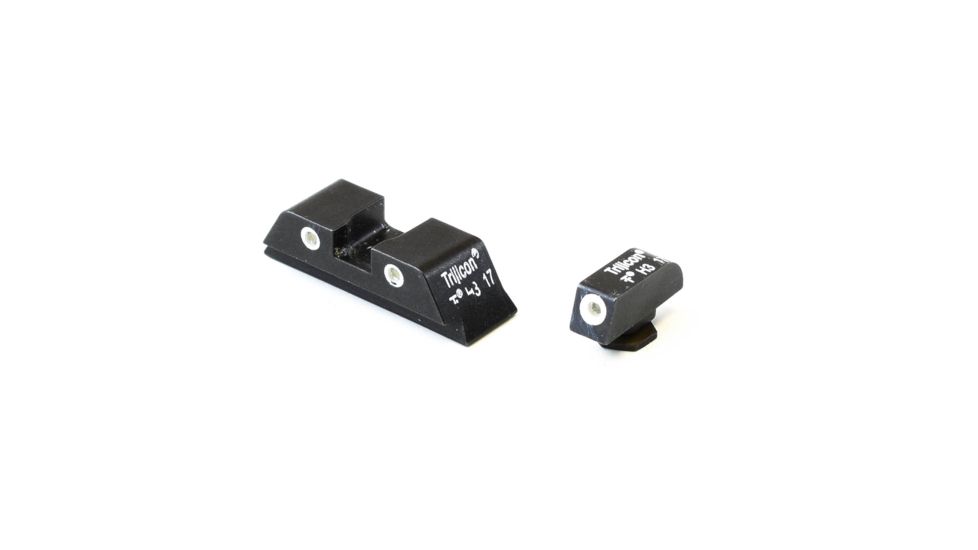 Trijicon Bright &amp; Tough 3 Dot Night Sight Set, Green Front &amp; Rear - For Glock 17/17L/19/22/23/24/26/27/33/34/35/38/39 - GL01