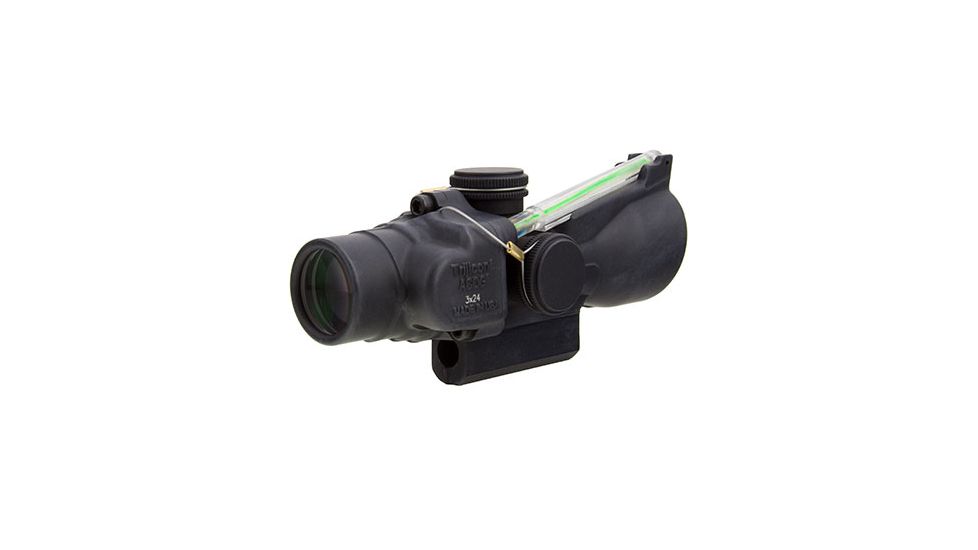 Trijicon 3x24 XB Compact ACOG Crossbow Scope, Dual Illuminated Green Chevron 300-340fps Bolt Drop Reticlew/M16 Carry Handle Base 400143