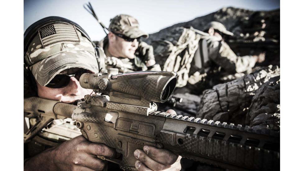 Trijicon ACOG TA33 3x30mm Rifle Scope, Black, Amber Crosshair .308 / 168 Grain Reticle, MOA Adjustment, 400122