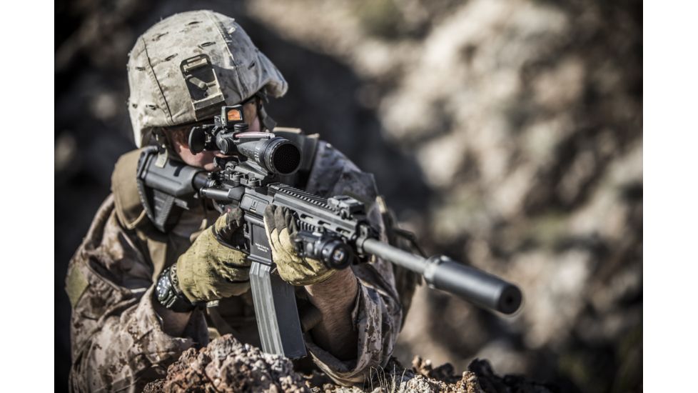 Trijicon ACOG TA33 3x30mm Rifle Scope, Black, Amber Crosshair .308 / 168 Grain Reticle, MOA Adjustment, 400122