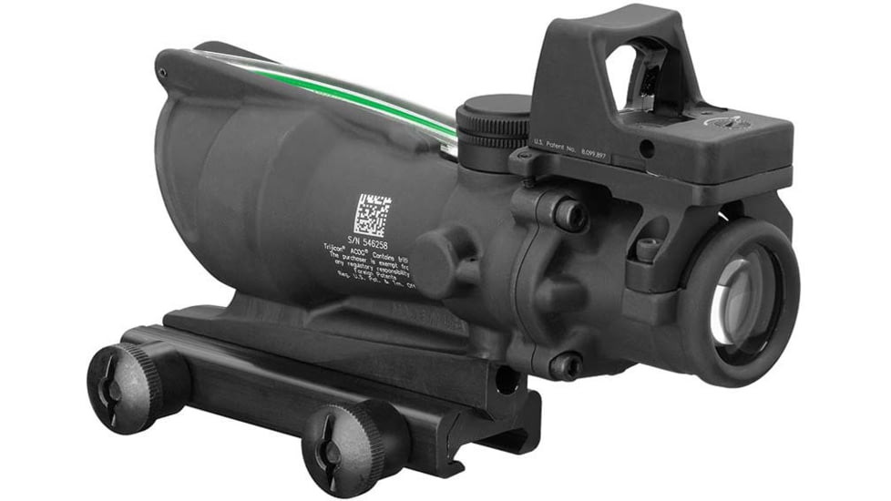 Trijicon 4x32 ACOG Rifle Scope, Dual Illuminated Green Chevron .223 Reticle w/ Colt Knob Thumbscrew Mount &amp; LED 3.25 MOA Red Dot RMR Type 2, Black, 100548