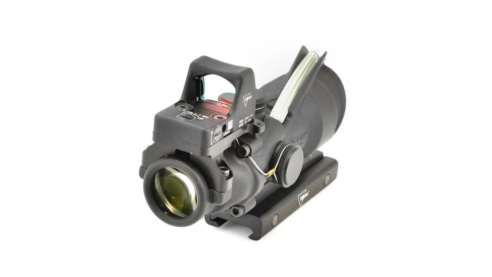 Trijicon 4x32 ACOG Rifle Scope, Dual Illuminated Green Crosshair .223 Reticle w/ Colt Knob Thumbscrew Mount &amp; LED 3.25 MOA Red Dot RMR Type 2, Black, 100552