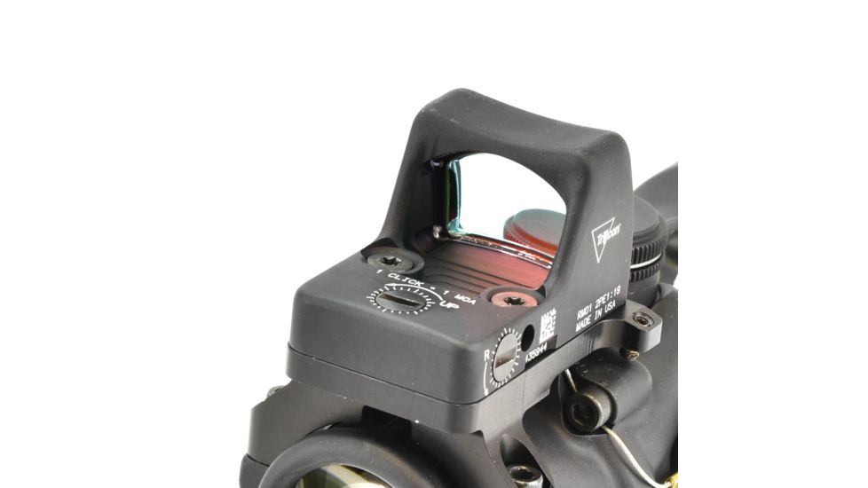 Trijicon 4x32 ACOG Rifle Scope, Dual Illuminated Green Crosshair .223 Reticle w/ Colt Knob Thumbscrew Mount &amp; LED 3.25 MOA Red Dot RMR Type 2, Black, 100552