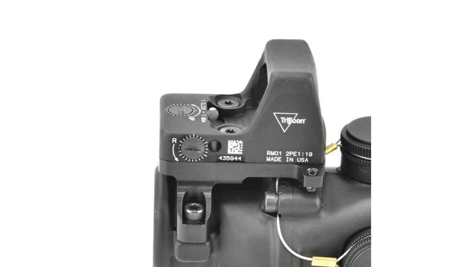 Trijicon 4x32 ACOG Rifle Scope, Dual Illuminated Green Crosshair .223 Reticle w/ Colt Knob Thumbscrew Mount &amp; LED 3.25 MOA Red Dot RMR Type 2, Black, 100552