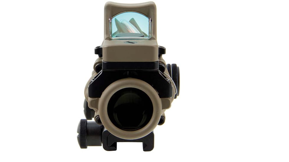 Trijicon 4x32 ACOG Rifle Scope, Dual Illuminated Red Chevron .223 Reticle w/ Colt Knob Thumbscrew Mount &amp; LED 3.25 MOA Red Dot RMR Type 2, Cerakote FDE, 100570