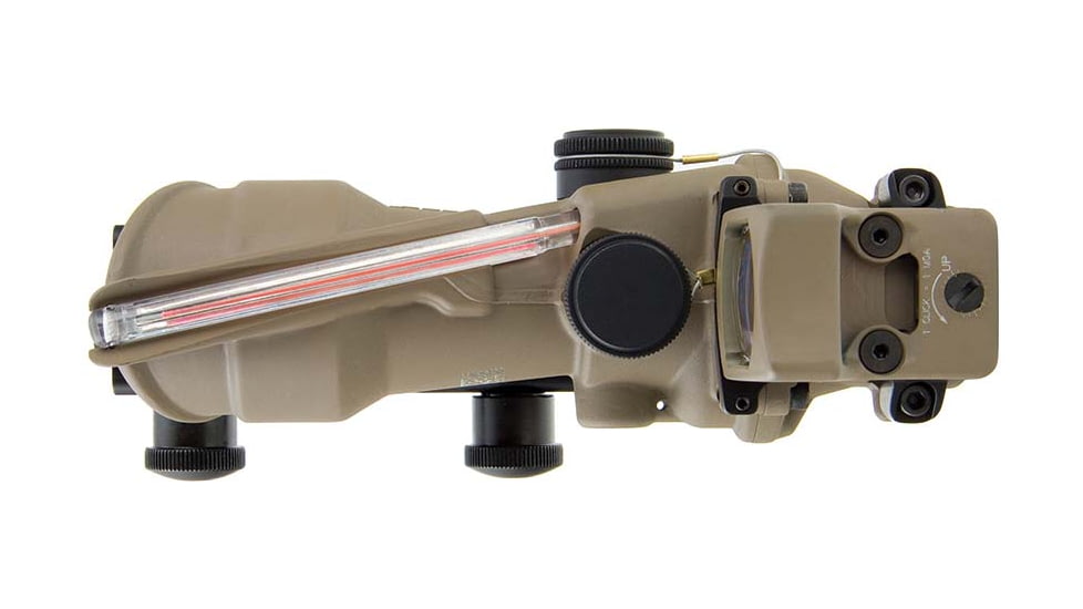 Trijicon 4x32 ACOG Rifle Scope, Dual Illuminated Red Chevron .223 Reticle w/ Colt Knob Thumbscrew Mount &amp; LED 3.25 MOA Red Dot RMR Type 2, Cerakote FDE, 100570