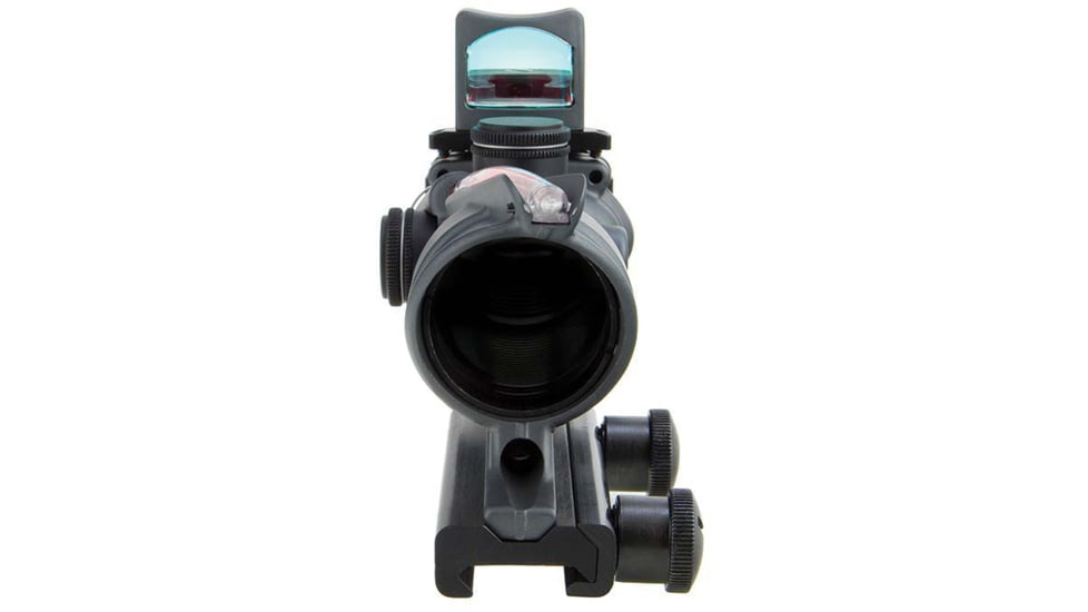 Trijicon 4x32 ACOG Rifle Scope, Dual Illuminated Red Chevron .223 Reticle w/ Colt Knob Thumbscrew Mount &amp; LED 3.25 MOA Red Dot RMR Type 2, Cerakote Gray, 100568