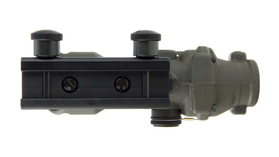 Trijicon 4x32 ACOG Rifle Scope, Dual Illuminated Red Chevron .223 Reticle w/ Colt Knob Thumbscrew Mount &amp; LED 3.25 MOA Red Dot RMR Type 2, Cerakote OD Green, 100569