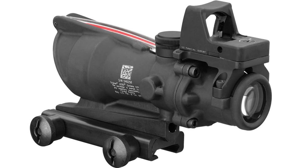 Trijicon 4x32 ACOG Rifle Scope, Dual Illuminated Red Crosshair .223 Reticle w/ Colt Knob Thumbscrew Mount &amp; LED 3.25 MOA Red Dot RMR Type 2, Black, 100550