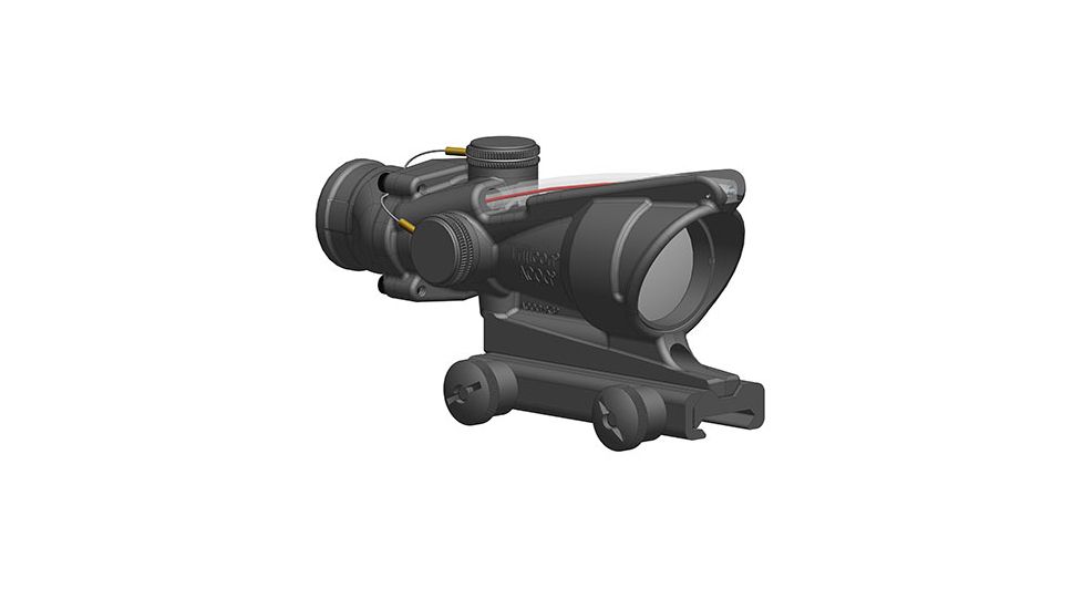 Demo, Trijicon ACOG Rifle Scope, 4x32, Dual Illuminated Red Horseshoe/Dot Reticle w/Colt Knob Thumscrew Mount, Black, 100581