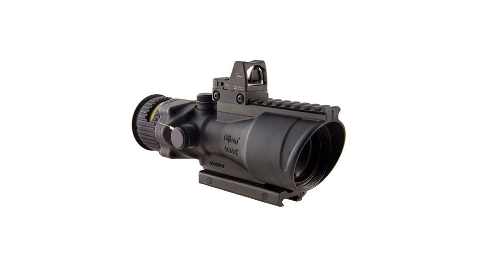Trijicon 6x48 ACOG Rifle Scope, Dual Illuminated Amber Chevron .223 Reticle w/ Colt Knob Thumbscrew Mount &amp; LED 6.5 MOA Red Dot RMR Type 2, Black, 100563