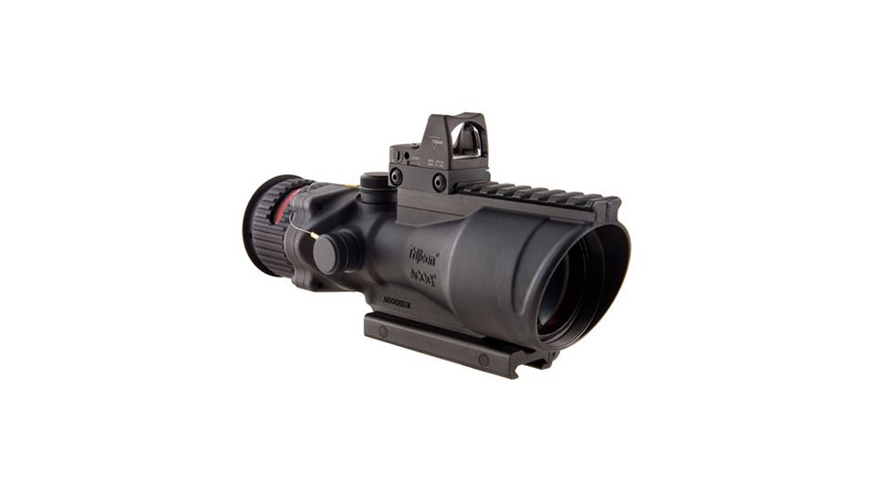DEMO, Trijicon 6x48 ACOG Rifle Scope, Dual Illuminated Red Chevron .223 Reticle w/ Colt Knob Thumbscrew Mount &amp; LED 6.5 MOA Red Dot RMR Type 2, Black, 100559