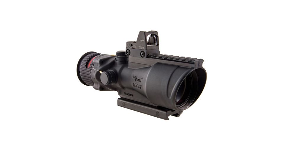Trijicon 6x48 ACOG Rifle Scope, Dual Illuminated Red Chevron .308 Reticle w/ Colt Knob Thumbscrew Mount &amp; LED 6.5 MOA Red Dot RMR Type 2, Black, 100560