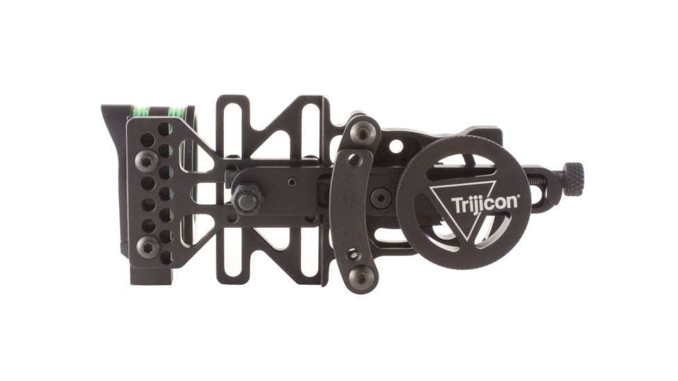 Trijicon AccuPin Bow Sight - Green w/ Dovetail Base &amp; Larger Screw on AccuDial Mount, Left Hand, Black BW51G-BL