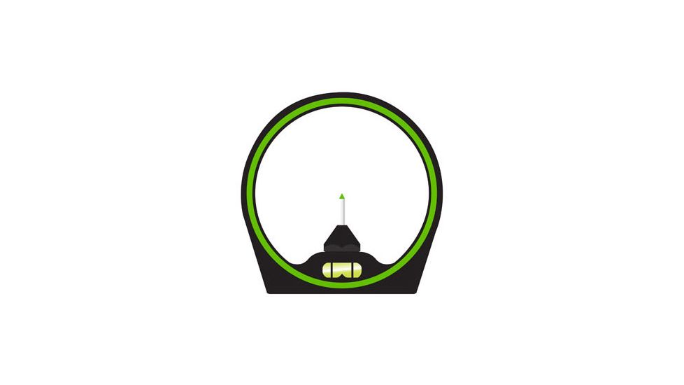 Trijicon AccuPin Bow Sight - Green w/ Dovetail Base &amp; Larger Screw on AccuDial Mount, Left Hand, Black BW51G-BL