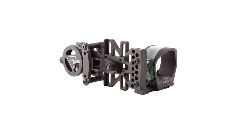 Factory Demo, Trijicon AccuPin Bow Sight - Green w/ Dovetail Base &amp; Larger Screw on AccuDial Mount, Left Hand, Black BW51G-BL 