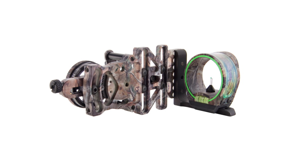 Trijicon AccuPin Bowsight - Green w/Dovetail Base &amp; AccuDial Mount, Left Hand, Real Tree AP BW51G-RT