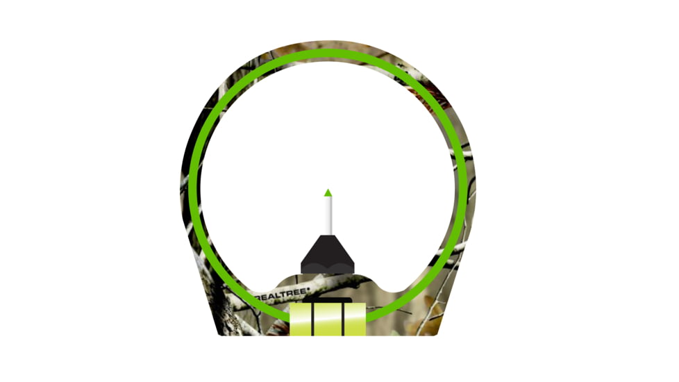 Trijicon AccuPin Bowsight - Green w/Dovetail Base &amp; AccuDial Mount, Left Hand, Real Tree AP BW51G-RT