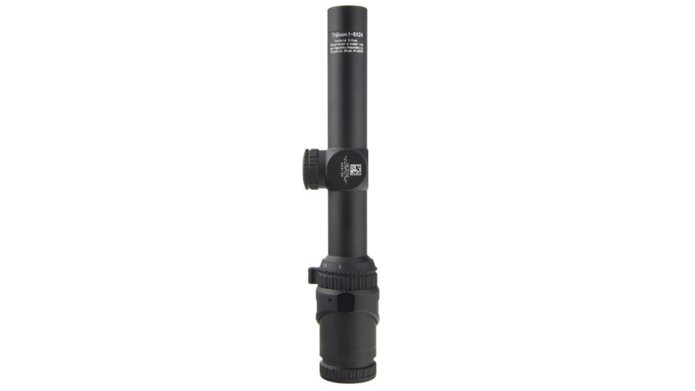 Trijicon AccuPoint TR-25 1-6x24mm Rifle Scope, 30 mm Tube, Second Focal Plane, Black, Red BAC Triangle Post Reticle, MOA Adjustment, 200090