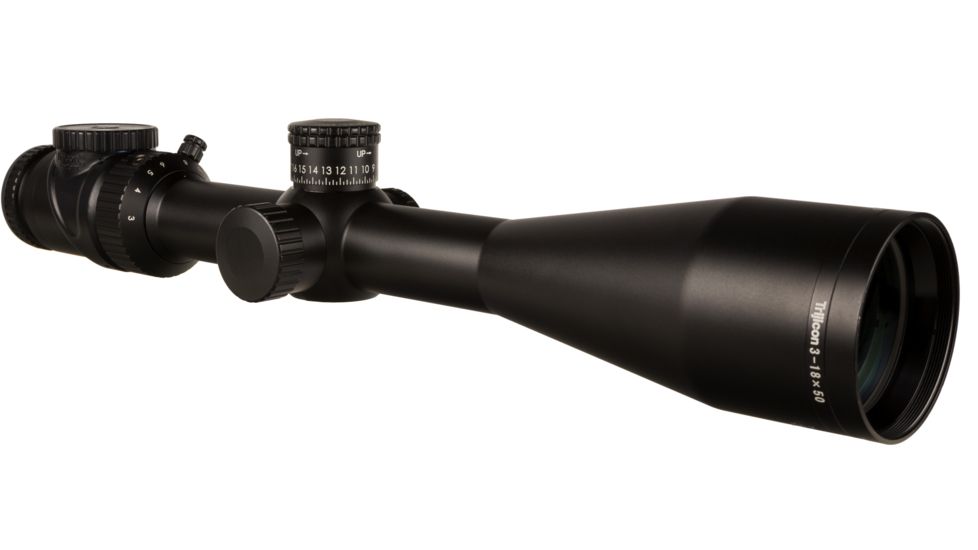 Trijicon AccuPoint TR-34 3-18x50mm Rifle Scope, 30 mm Tube, Second Focal Plane, Black, Green MOA Ranging Reticle w/ Dot, MOA Adjustment, 200158
