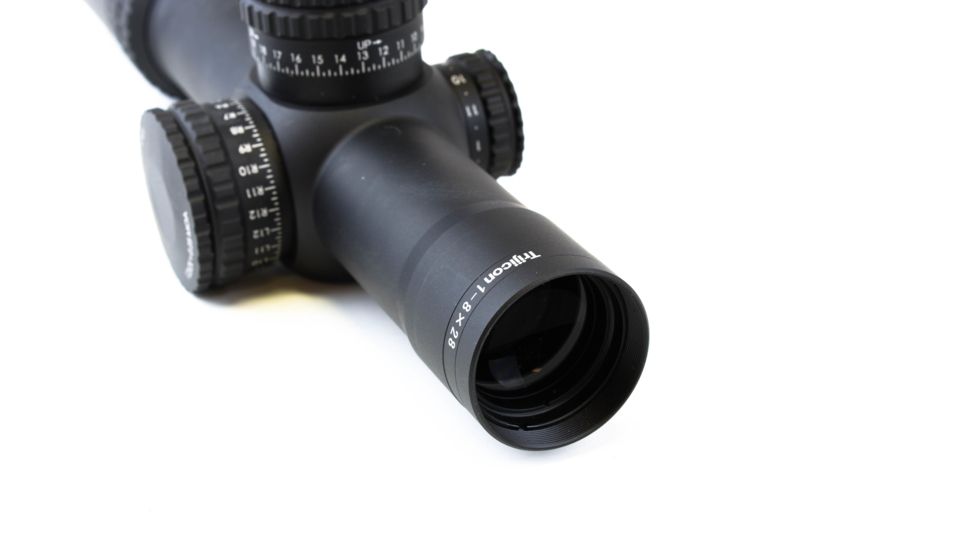 Trijicon AccuPower 1-8x28 Rifle Scope MOA Segmented-Circle Crosshair w/ Red LED, 34mm Tube, Black, 1900026