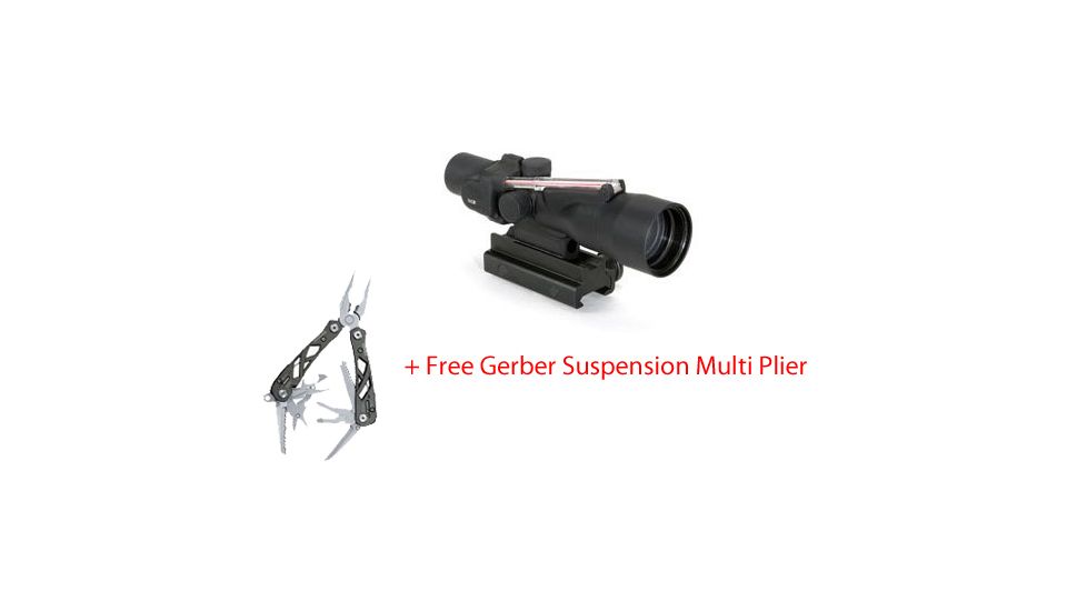 Trijicon ACOG 3x30 Scope, Red Crosshair .308 WIN Reticle w/ TA60 Mount &amp; Free Gerber Multi Plier