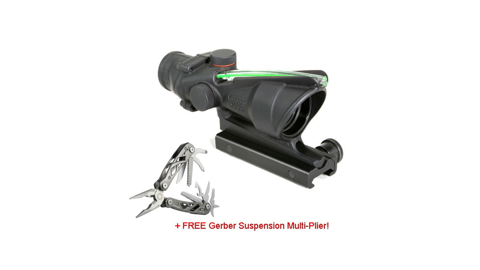 Trijicon ACOG 4x32 Dual Ill Rifle Scope w/Mount &amp; FREE Multitool, Green Horseshoe 6.8 Reticle