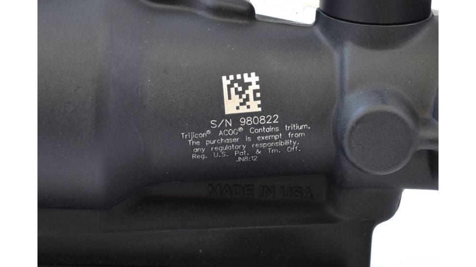 Trijicon ACOG 4x32 Rifle Scope, Black w/TA51 Flattop Mount &amp; Illuminated Green Chevron BAC Reticle