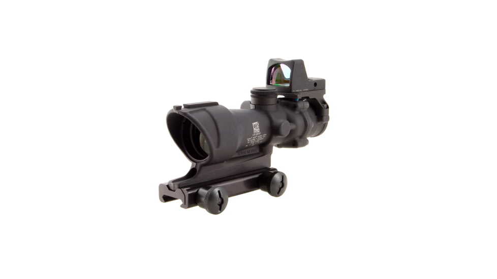 Open Box,Dealer DMO, Trijicon ACOG 4x32 Rifle Scope with Center Illuminated Amber Crosshair and 4.0 MOA RMR Sight