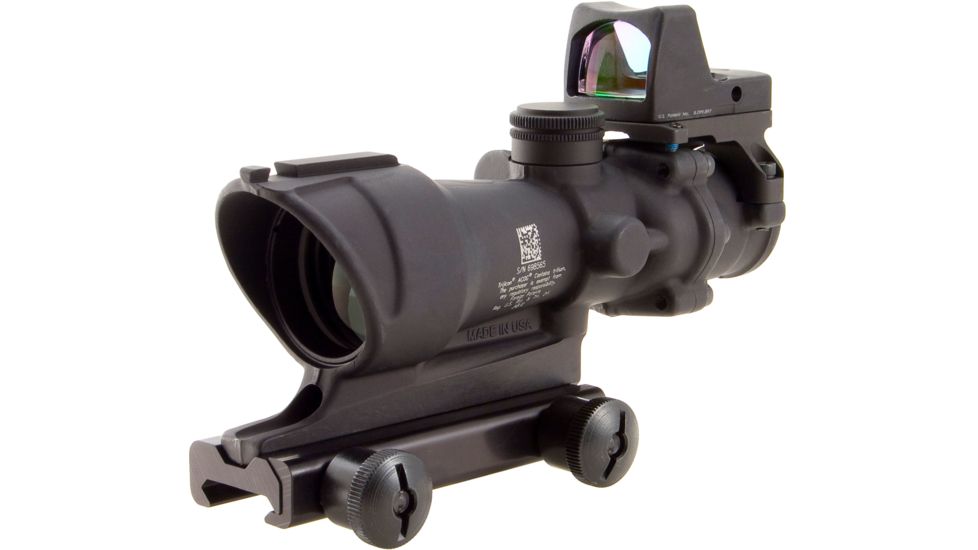 Trijicon ACOG 4x32 Scope with TA51 Mount, CK- ODG, Dual Illum Red Chevron .223 with RMR 100323