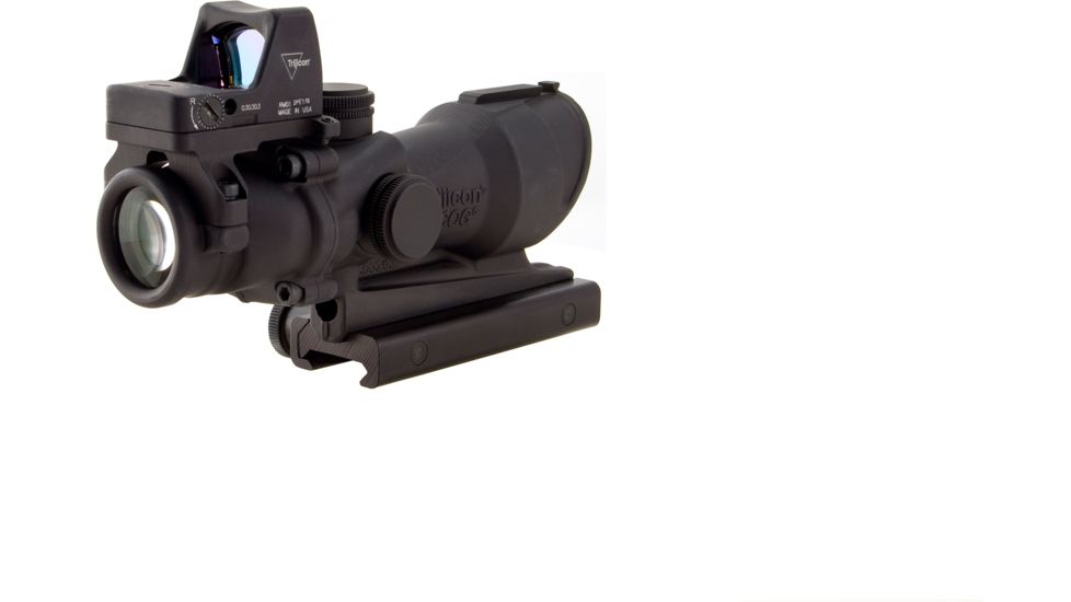 Trijicon ACOG 4x32 Scope with TA51 Mount, CK- ODG, Dual Illum Red Chevron .223 with RMR 100323