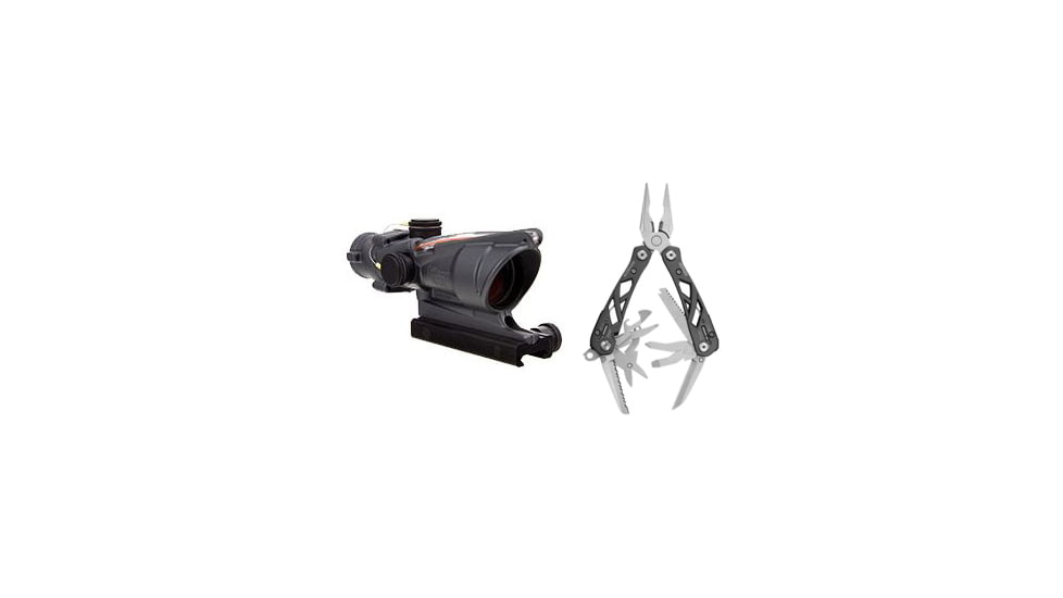 Trijicon ACOG 4x32 Scope with TA51 Mount, CK Sniper Gray, Dual Illuminated Green Horseshoe/Dot .223 BAC Reti 100365 w/ FREE Gerber Suspension Multi-Plier 1471