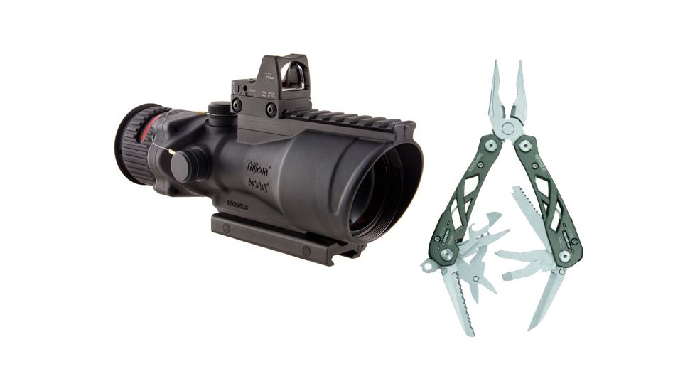 Trijicon ACOG 6x48 Scope w RMR, Red Chevron .500 Reticle TA648RMR-50 w/ Gerber Suspension Multi-Plier w/ Open Frame Design 1473