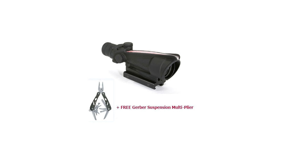 Trijicon ACOG 3.5x35 Dual Ill Rifle Scope w/Mount &amp; FREE Multitool, Red Crosshair .223 Ballistic Reticle