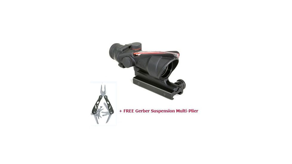 Trijicon ACOG 4x32 Dual Ill Rifle Scope w/Mount &amp; FREE Multitool, Red Horseshoe .223 Reticle