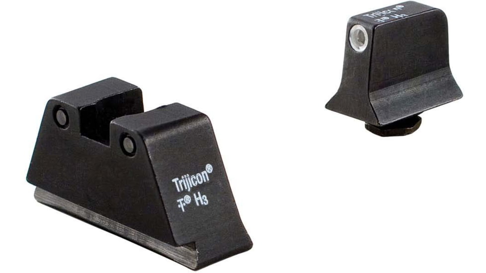 Trijicon Bright &amp; Tough Suppressor Sights - Glock Standard Frames, Glock 17-45, White-Green Front/Black-Yellow Rear Reticle Color, GL201-C-600660