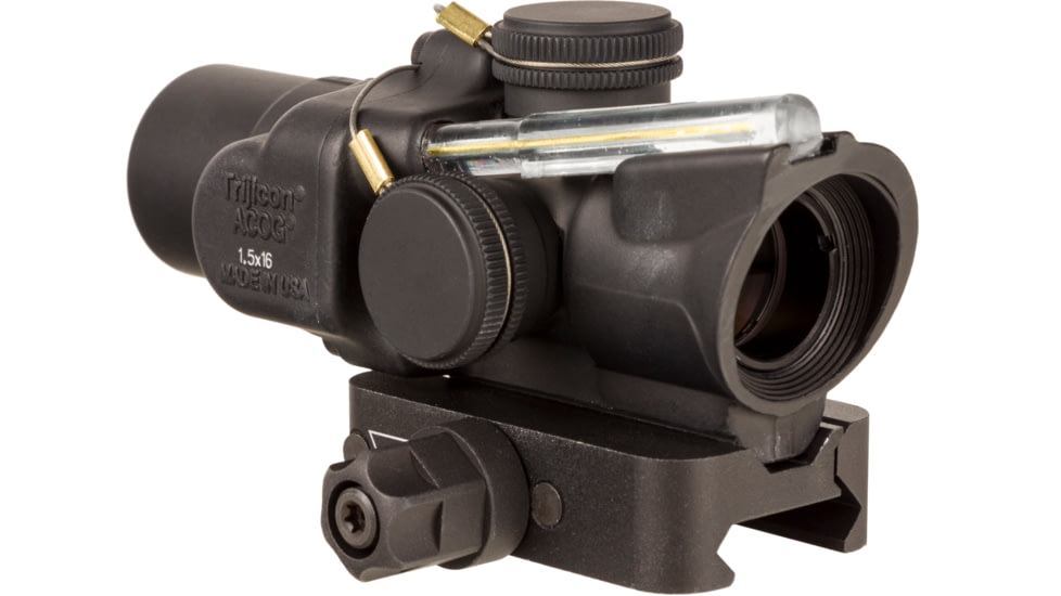 Trijicon Compact Dual Illuminated Low Height Q-LOC ACOG Scope, 1.5x16S, Amber, Circle Dot Reticle, Matte Black, 400332