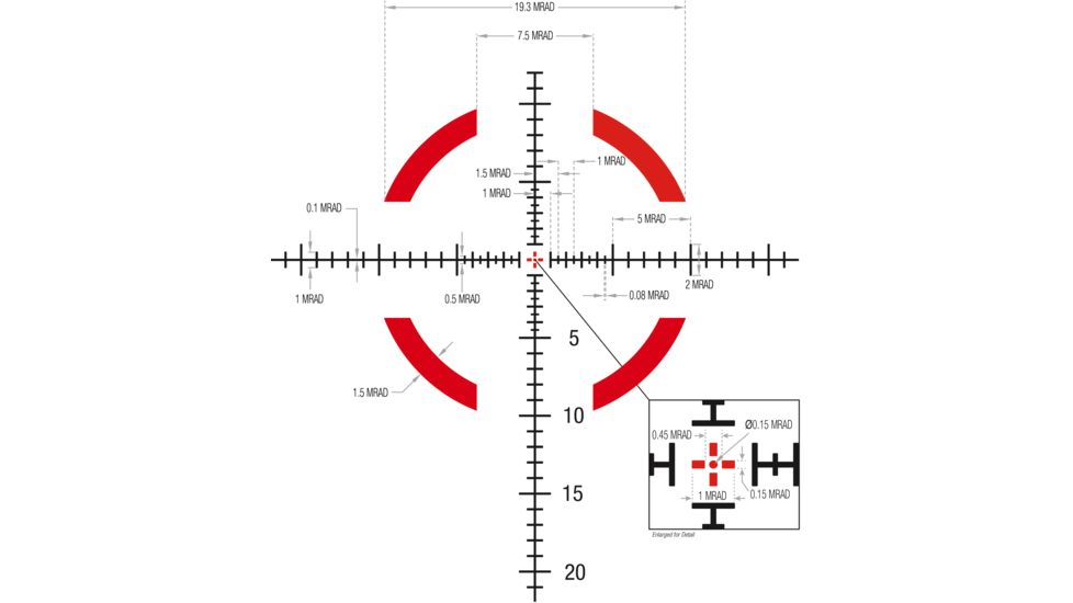 Trijicon Credo CR624 1-6x24mm Rifle Scope, 30 mm Tube, First Focal Plane, Black, Red MRAD Segmented Circle Reticle, Mil Rad Adjustment, 2900023
