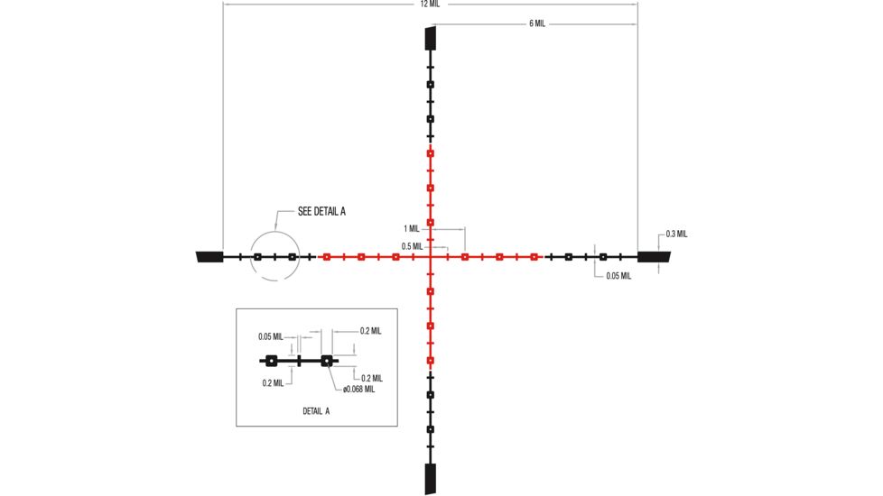 Trijicon Credo CR940 3-9x40mm Rifle Scope, 1 in Tube, Second Focal Plane, Black, Red MIL-Square Crosshair Reticle, Mil Rad Adjustment, 2900041