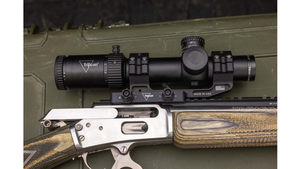 Trijicon Credo HX Riflescope, 1-10x28mm, 34mm Tube, First Focal Plane, Red/Green MOA Segmented Circle Enhanced Reticle, Exposed Elevation Adjuster w/Return to Zero Feature, Black, 2900049